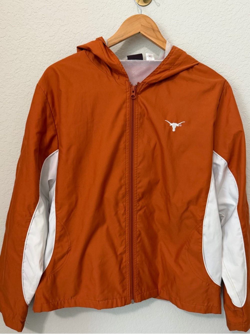 Texas LonghornOrange Windbreaker Jacket Women XL Hooded Lightweight Athletic UT - Picture 2 of 9